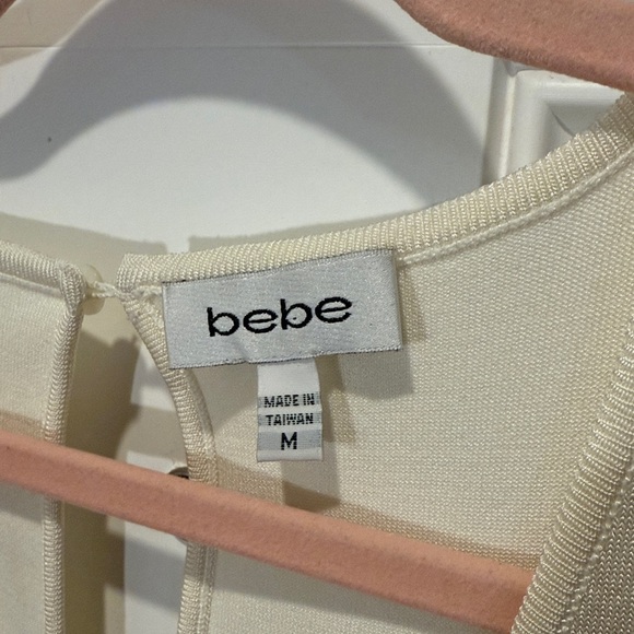 Bebe Ivory Ribbed Mini Dress - Picture 2 of 4